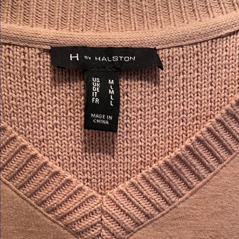 Halston Heritage V-Neck Sweater - Soft Pink